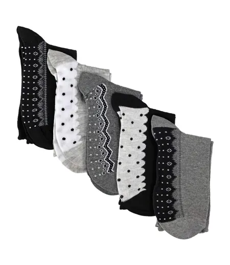 Sock Snob - 5 Paires de Chaussettes Femme à Dentelle et Pois en Coton Doux