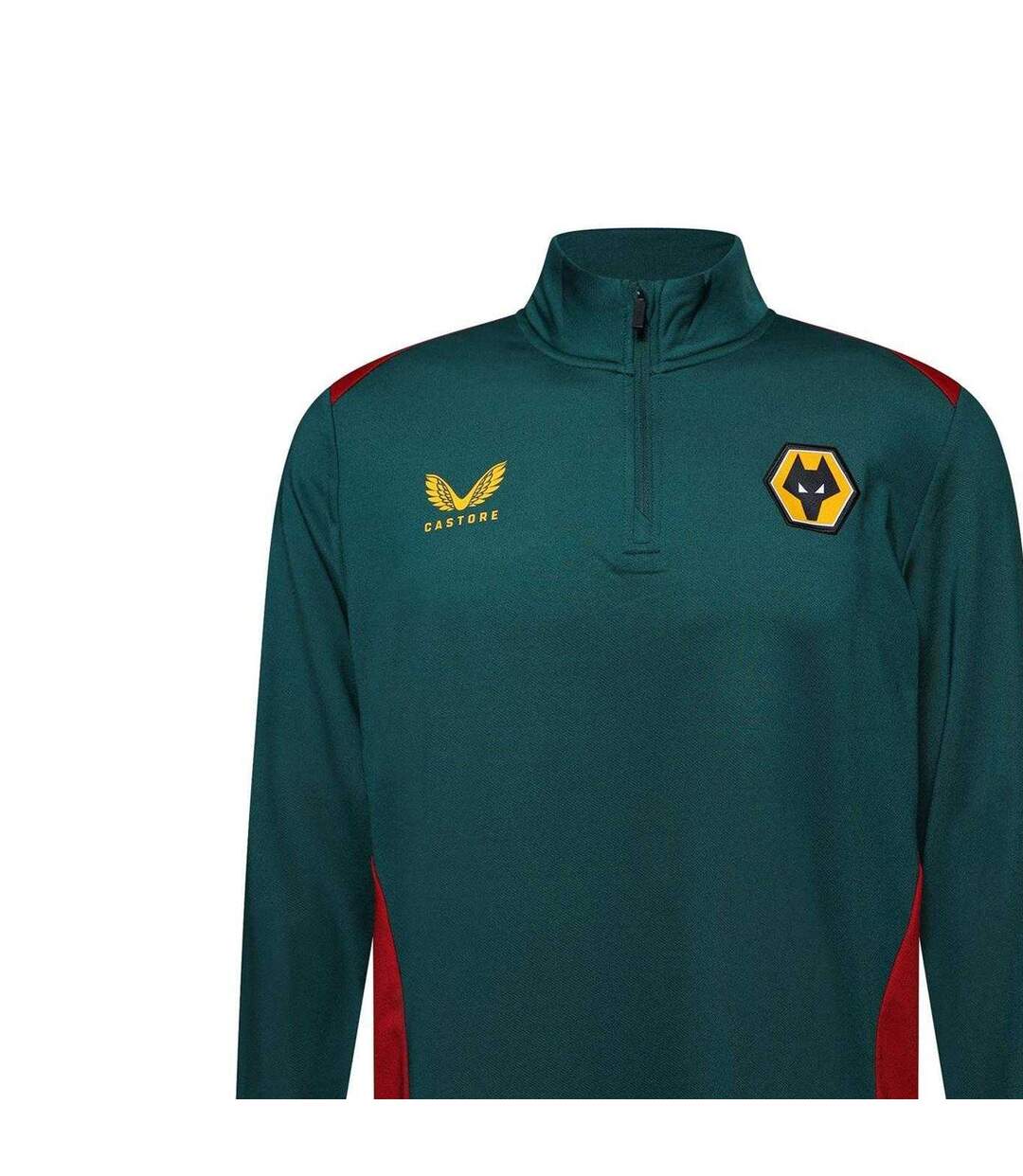 Mens Wolverhampton Wanderers Fc Quarter Zip Training Track Top Red Castore-3