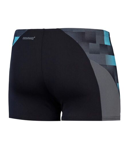 Mens Endurance+ Splice Geometric Shapes Swim Shorts Black Charcoal Marine Speedo
