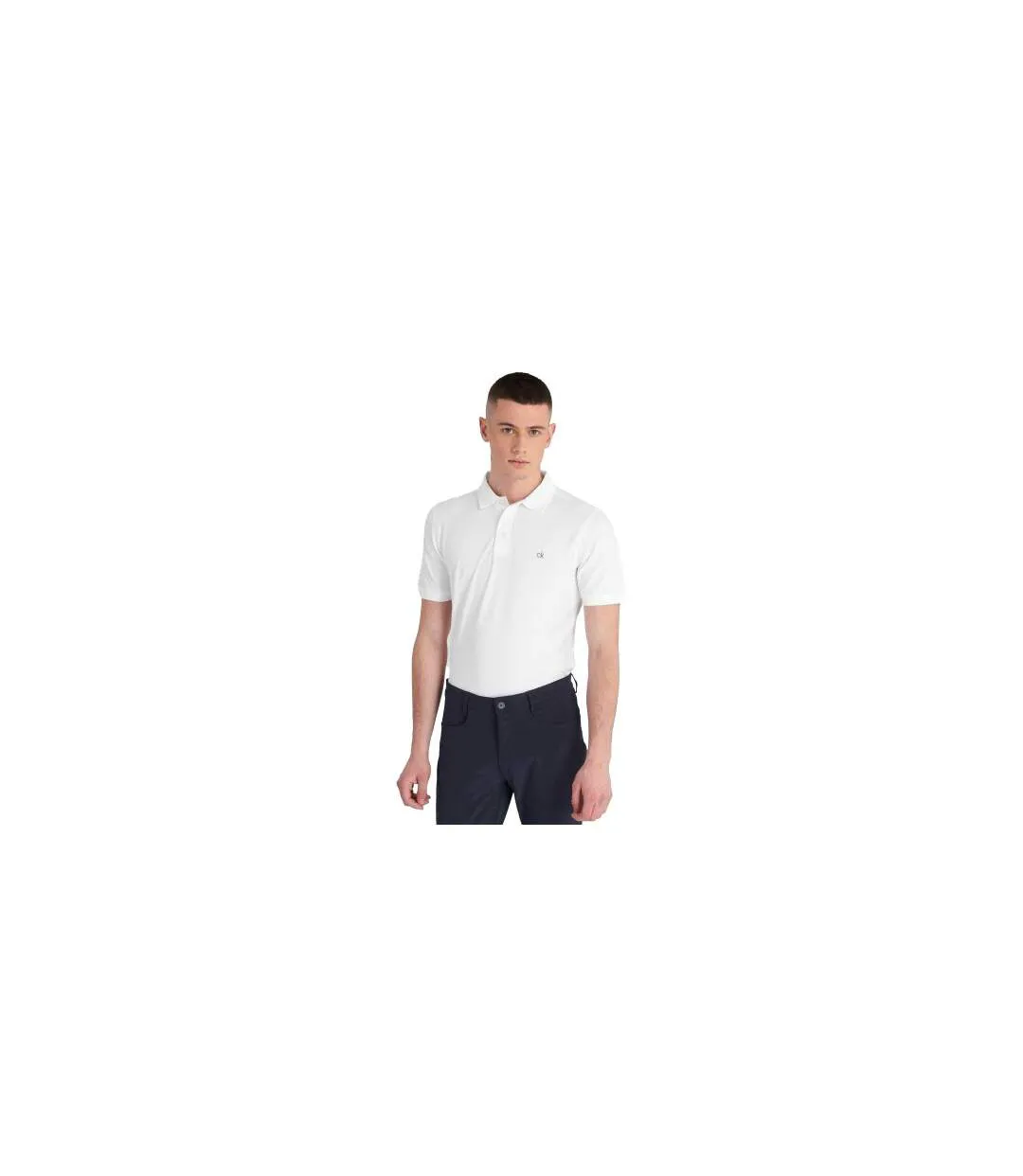 Mens Golf Polo Shirt White Calvin Klein-1