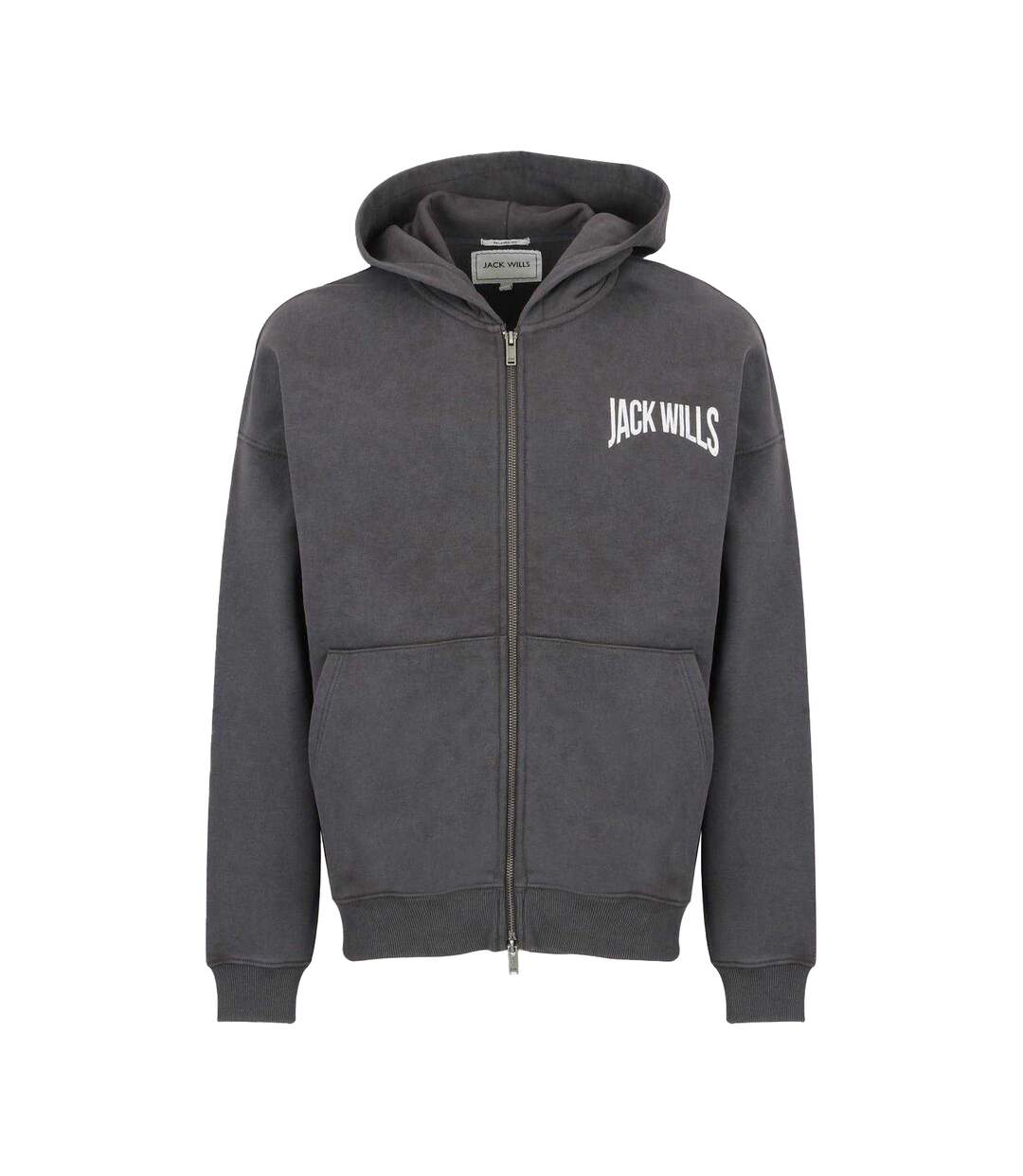 Mens Oversized Full Zip Hoodie Forged Iron Jack Wills-1