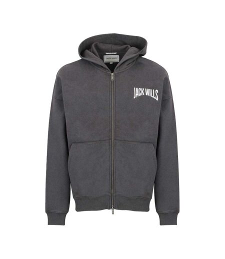 Mens Oversized Full Zip Hoodie Forged Iron Jack Wills