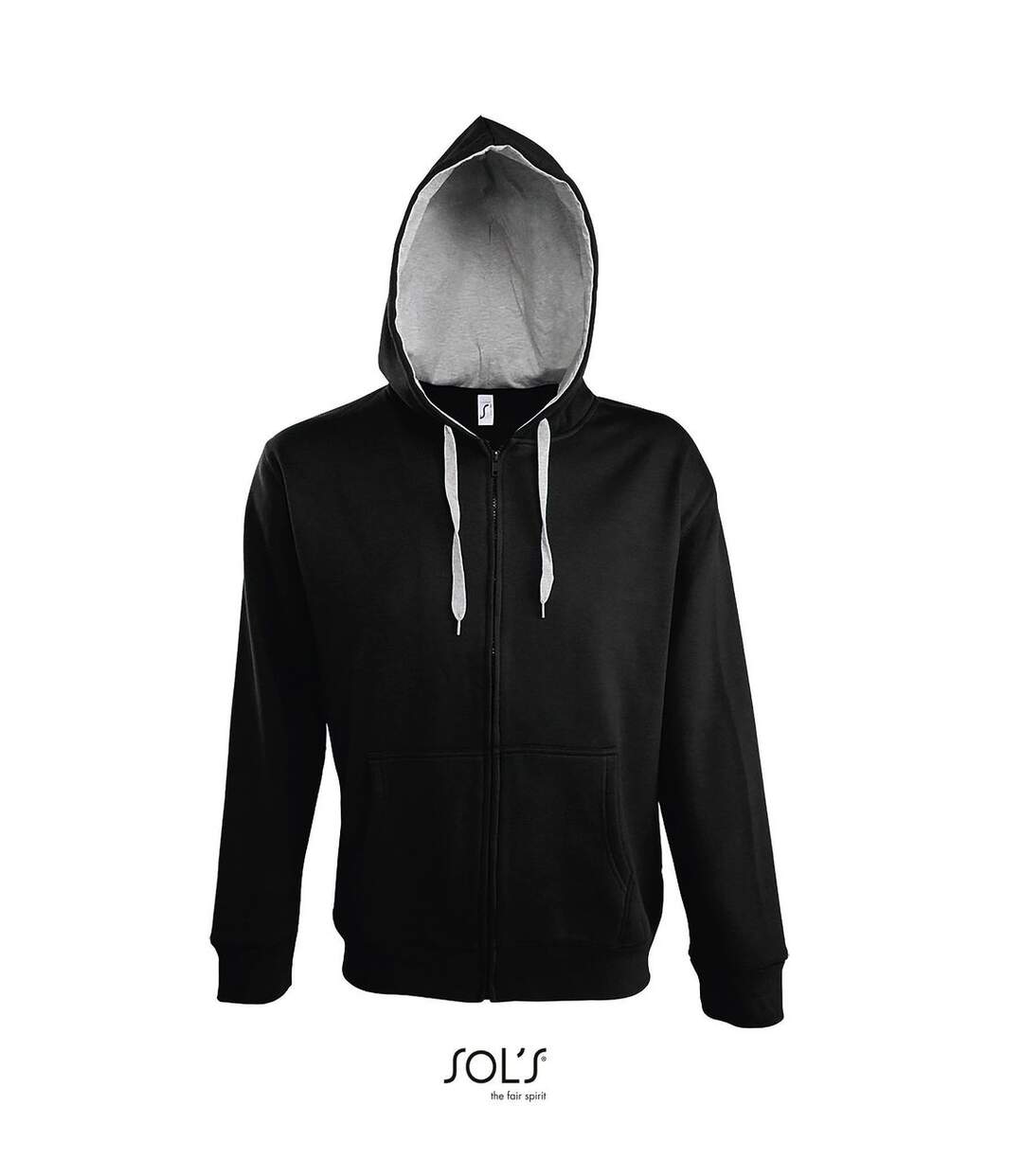 Veste doublée zippée à capuche - homme- 46900 - noir-1