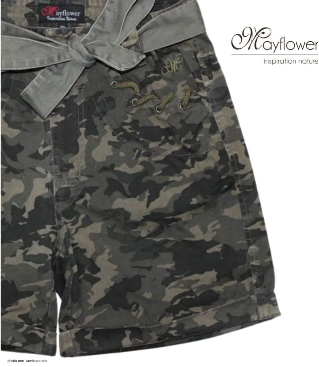 Short camouflage Femme MAYFLOWER MAXI1 : le style baroudeur chic à ceinture fantaisie-4