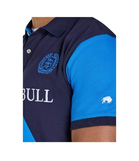 Polo Motif/style Rayure Diagonale Homme Bleu Marine Raging Bull