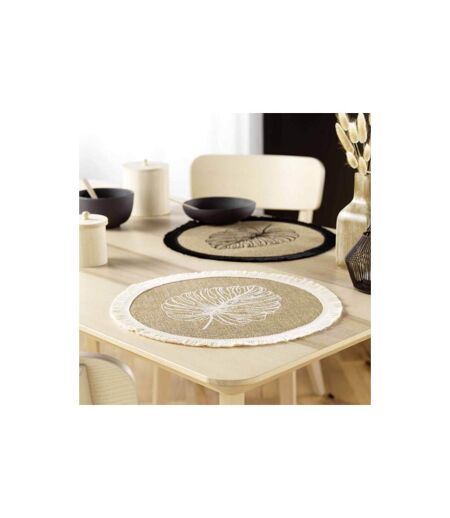 Set de Table Rond en Jute Mogador 38cm Naturel & Noir