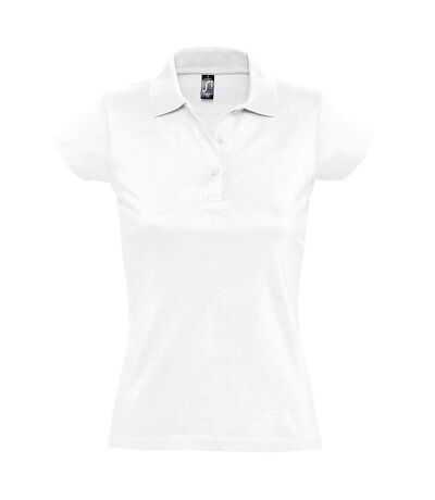 Prescott polo 100% coton à manches courtes femme blanc SOLS