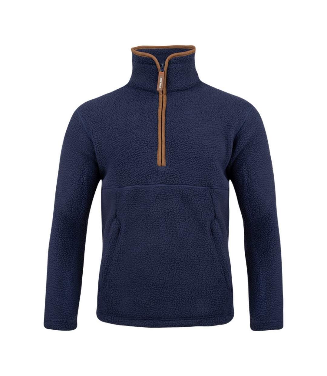 Mens Sherpa Fleece Half Zip Pullover Navy Jack Pyke-1