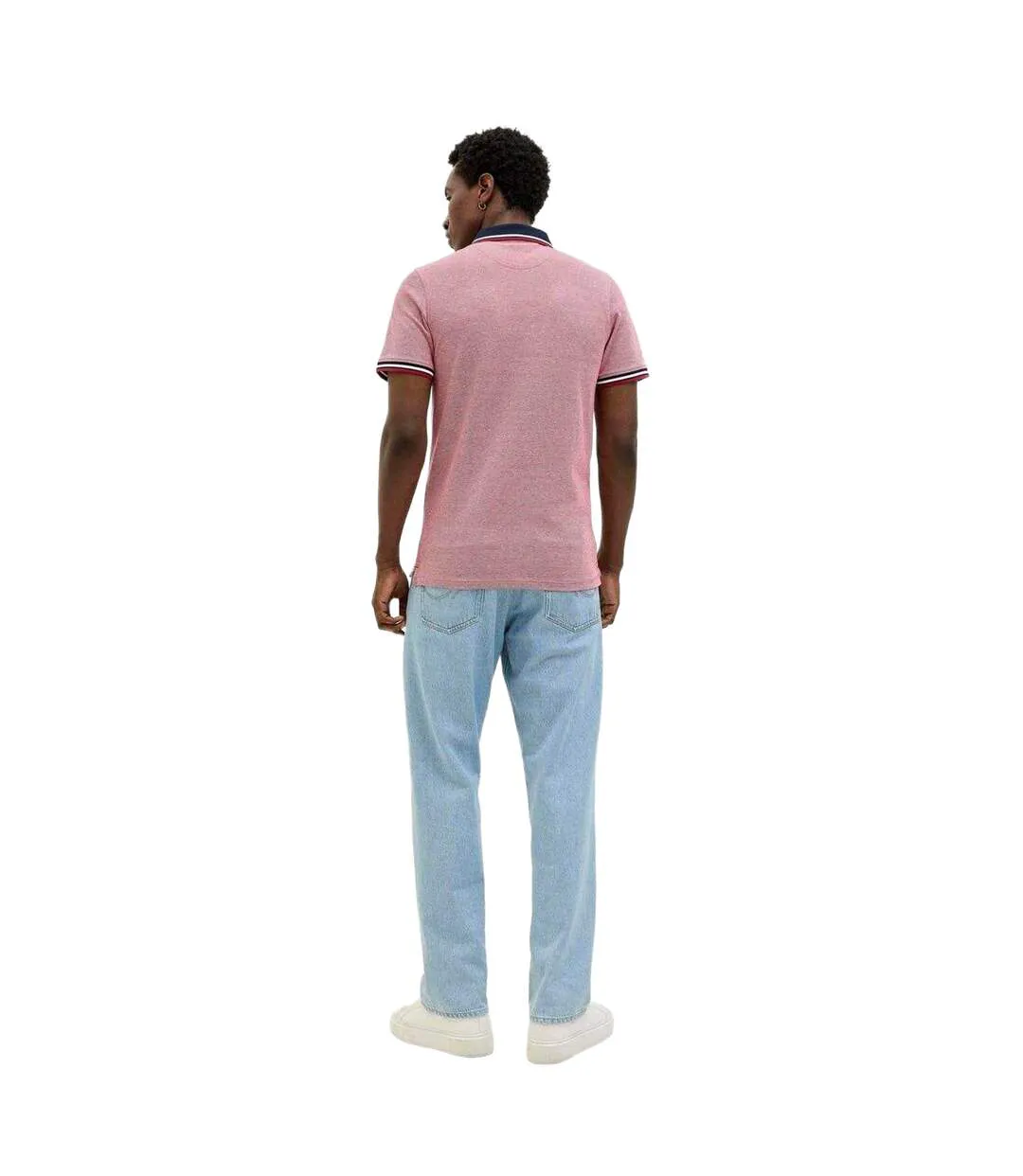 Lot De 2  Polos Paulos Homme Rouge Bleu Denim Jack And Jones-4