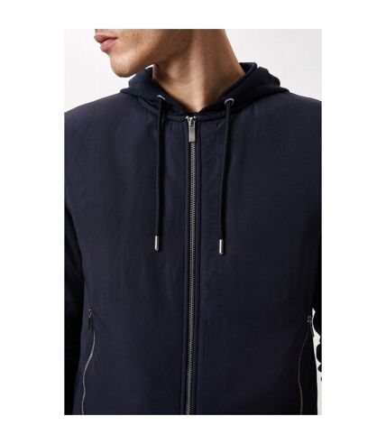 Burton Mens Panel Nylon Full Zip Hooded Jacket (Navy) - UTBW305