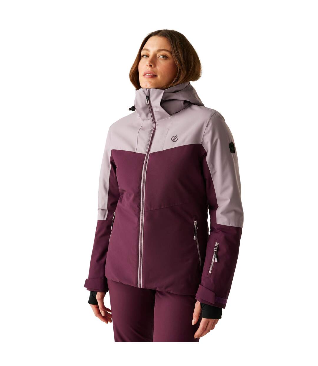Womens/ladies Iced Waterproof Ski Jacket Heather Fig Dare 2B-1