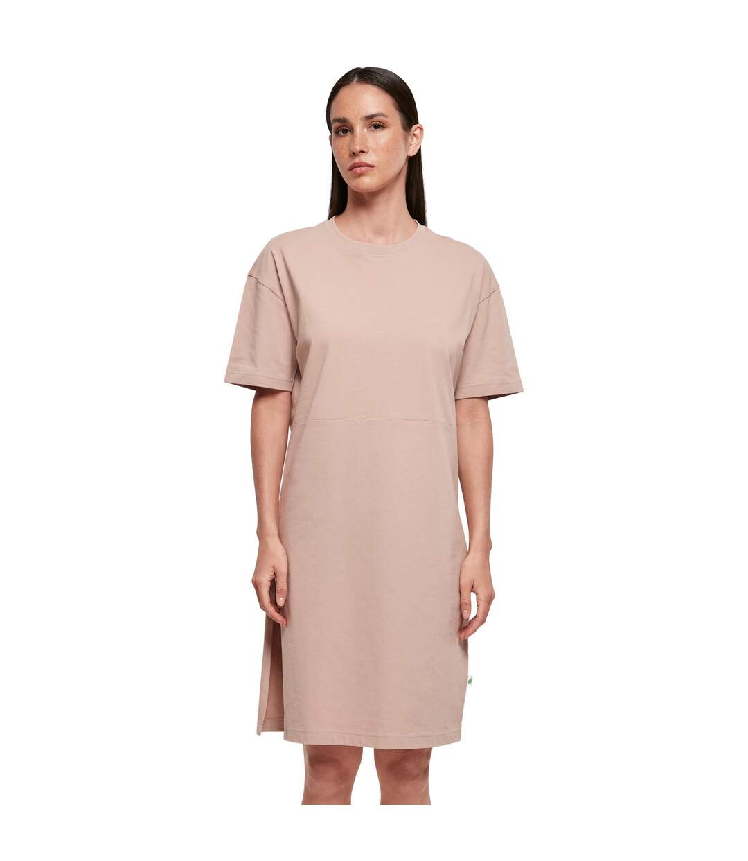 Robe T-shirt Femme Rose Pâle Build Your Brand-1