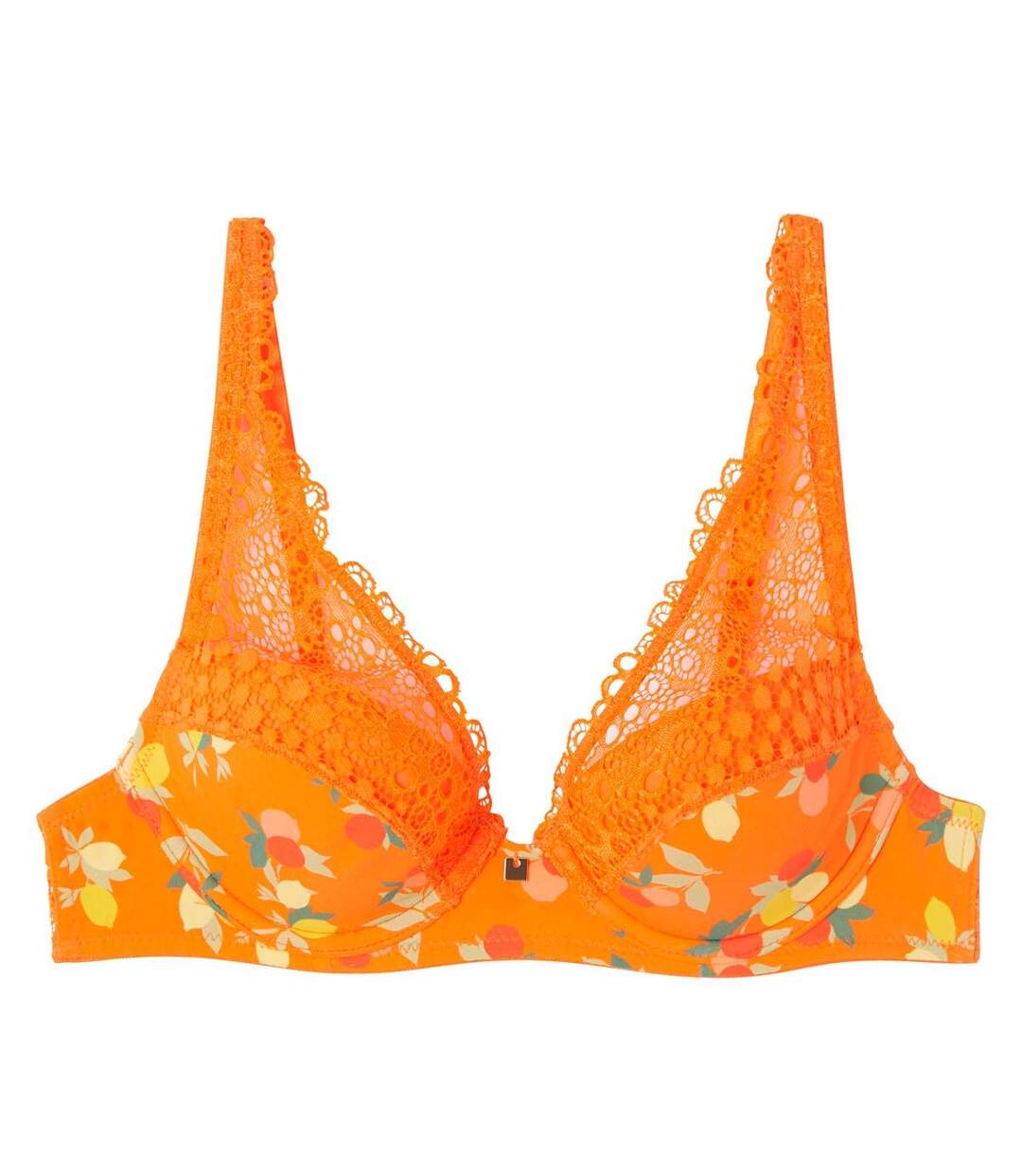 Soutien-gorge ampliforme coque moulée imprimé orange Nouméa