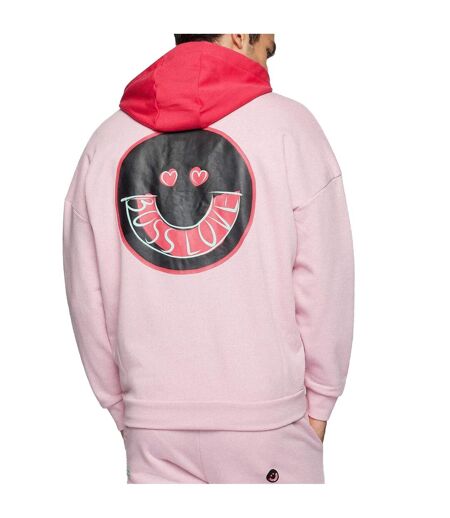 Mens Saggyart Zipped Hoodie Pink Boss