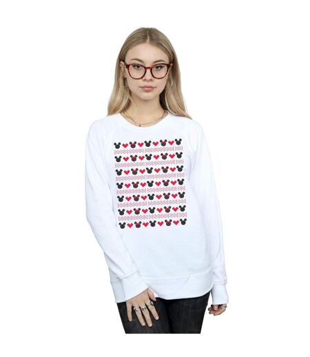 Disney Pantalon de survêtement Mickey And Minnie Christmas Hearts Womens/Ladies (Blanc) - UTBI9141