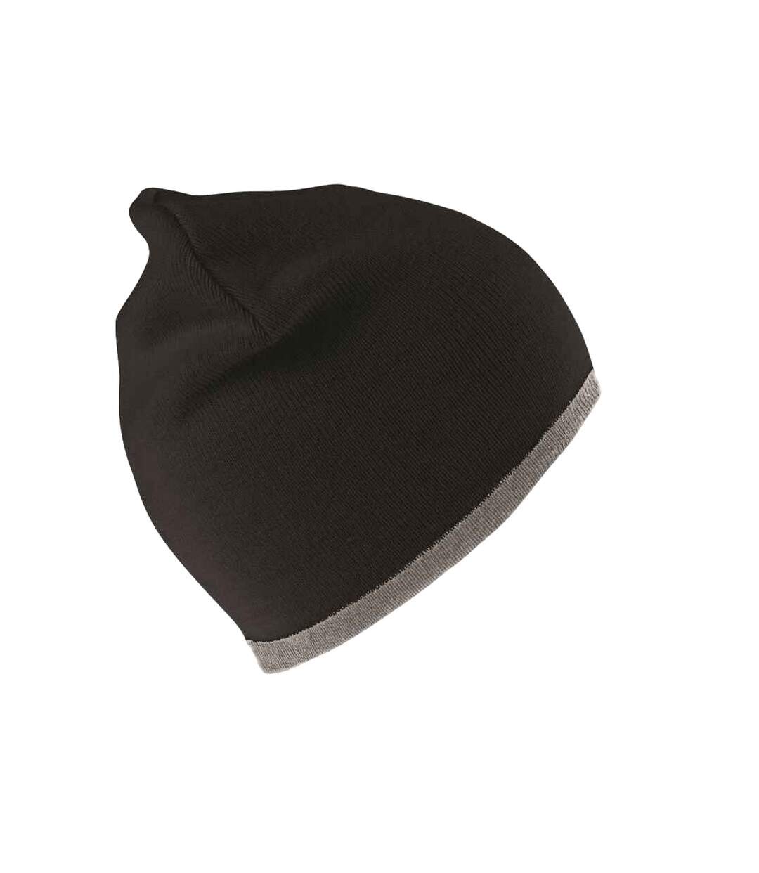 Unisex adult reversible fashion beanie black/grey Result Winter Essentials-1