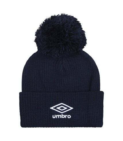 Unisex adult logo bobble beanie navy Umbro