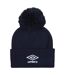 Unisex adult logo bobble beanie navy Umbro