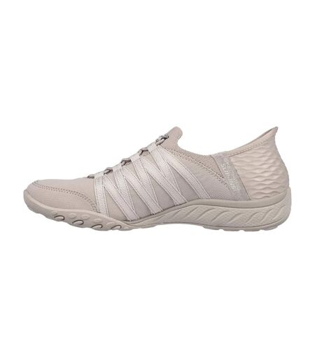 Womens/ladies Roll With Me Trainers Taupe Skechers