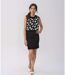 Robe femme sans manches imprimée noire avec ceinture - Féminine et légère-3