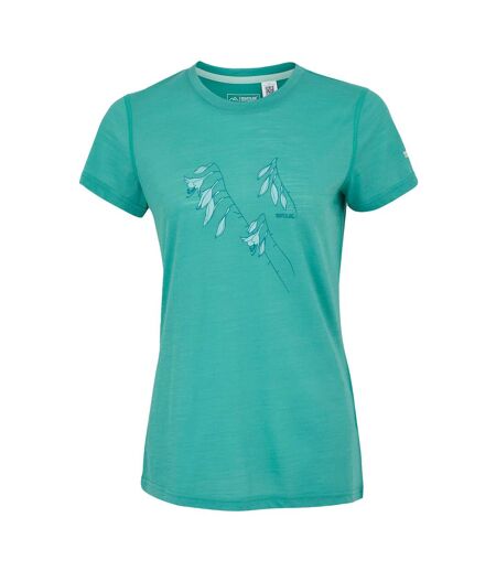 T-shirt Motif/style Floral Escade Femme Turquoise Vif Regatta