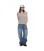 T-shirt femme sans manches col V fil brillant avec broderie Lurex Vondutch-3