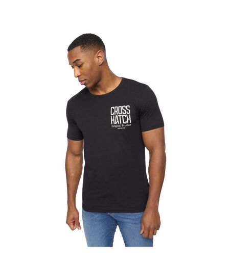 Pack of 5  Mens logotime t-shirt  black/mint/navy/white/grey marl Crosshatch