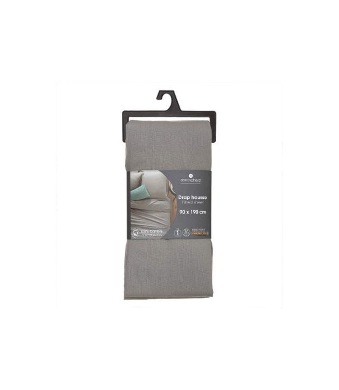 Drap Housse Intérieur 90x190cm Gris-4