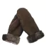 Womens/ladies Side Panels Sheepskin Mittens Brown Eastern Counties Leather-1