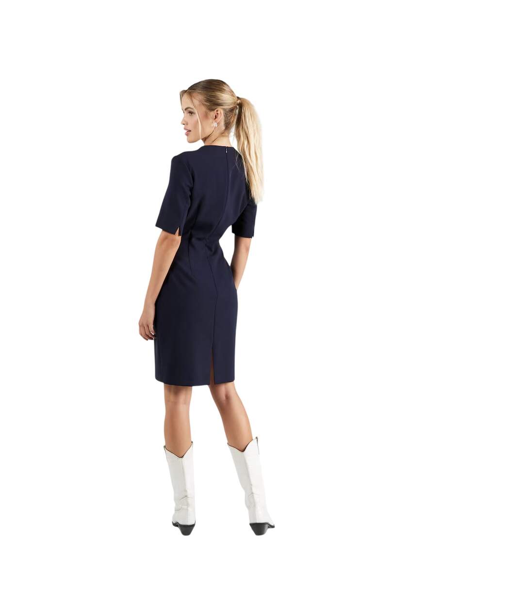 Robe Mi-longue Manches ¾ Daleno Femme Bleu Boss-3