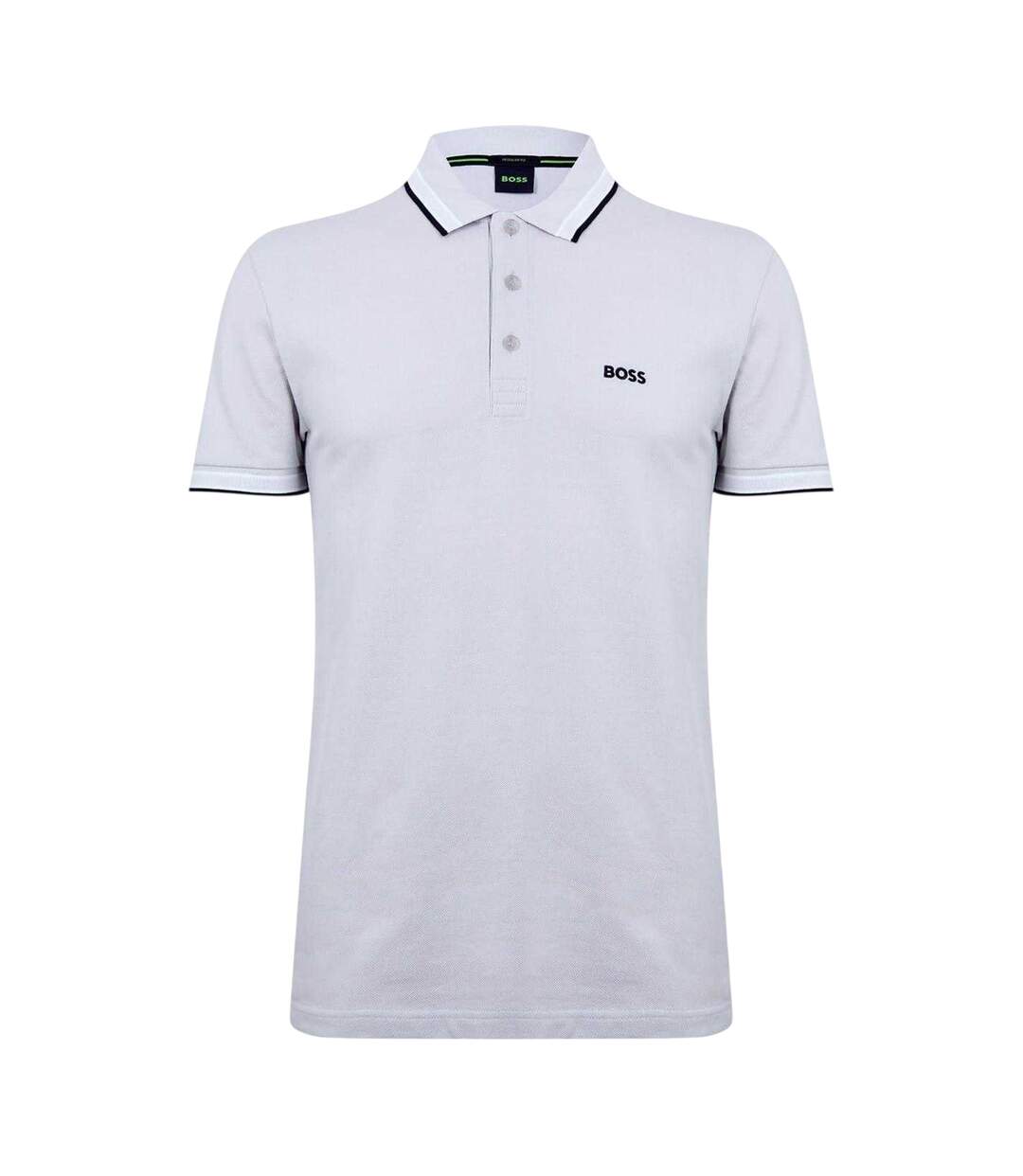 Polo Motif/style Rayure Contrastée Sur Bord Paddy Homme Gris Clair Boss-1