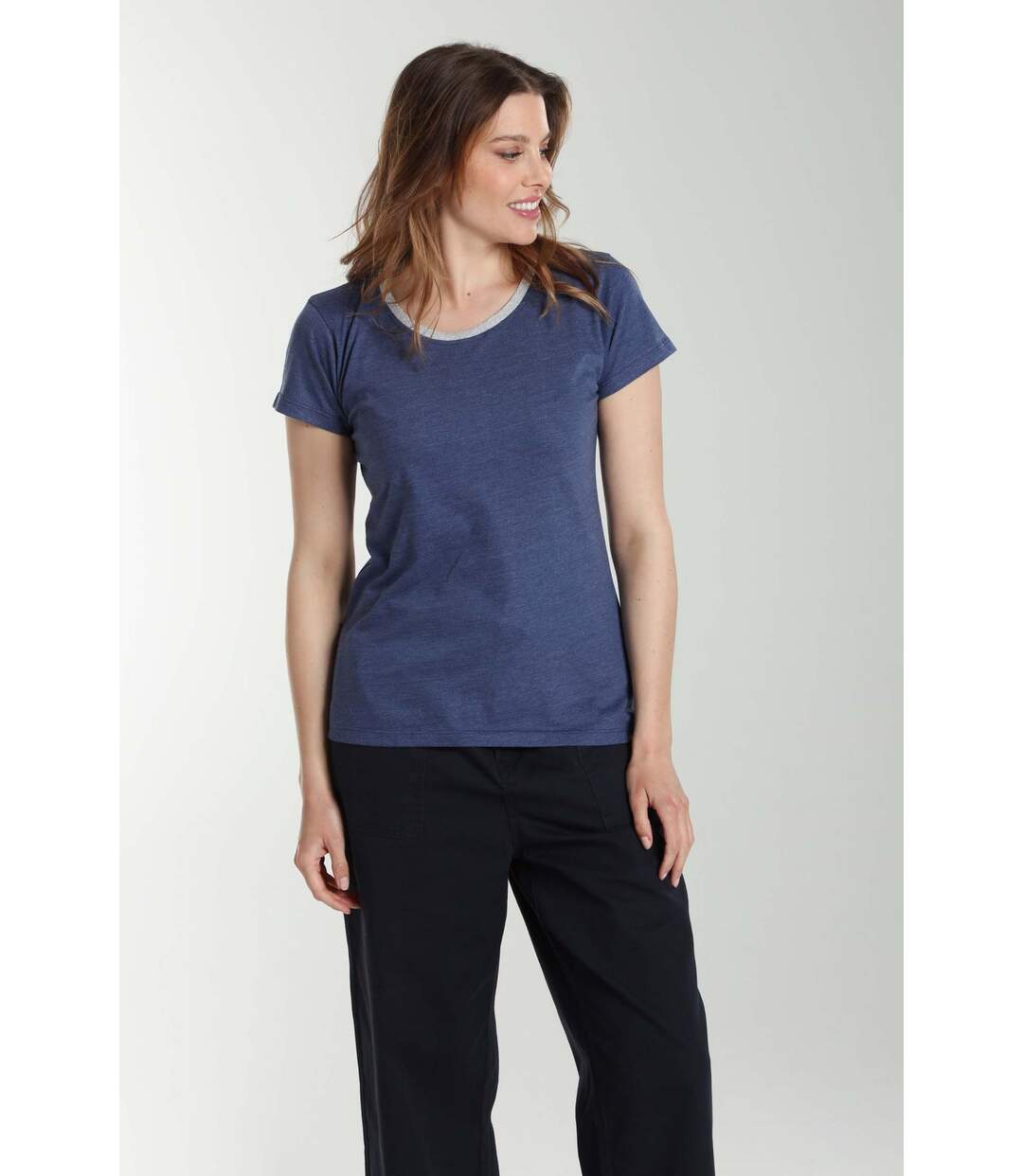 Tee shirt col rond lurex manches courtes femme Tee Summer Twilight  | Gerard Pasquier-1