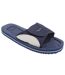 PDQ Mens Surfer Touch Fastening Beach Mule Pool Shoes (Navy Blue/Grey) - UTDF615