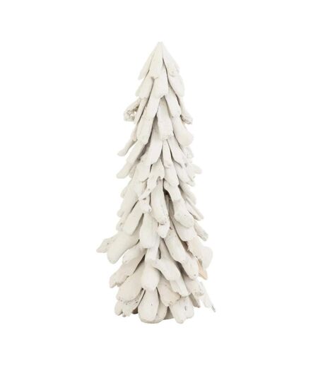 Sapin de Noël à Poser Bois Flotté 70cm Blanc