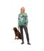 Womens/ladies Abstract Wool Blend Jumper Green WoolOvers-1