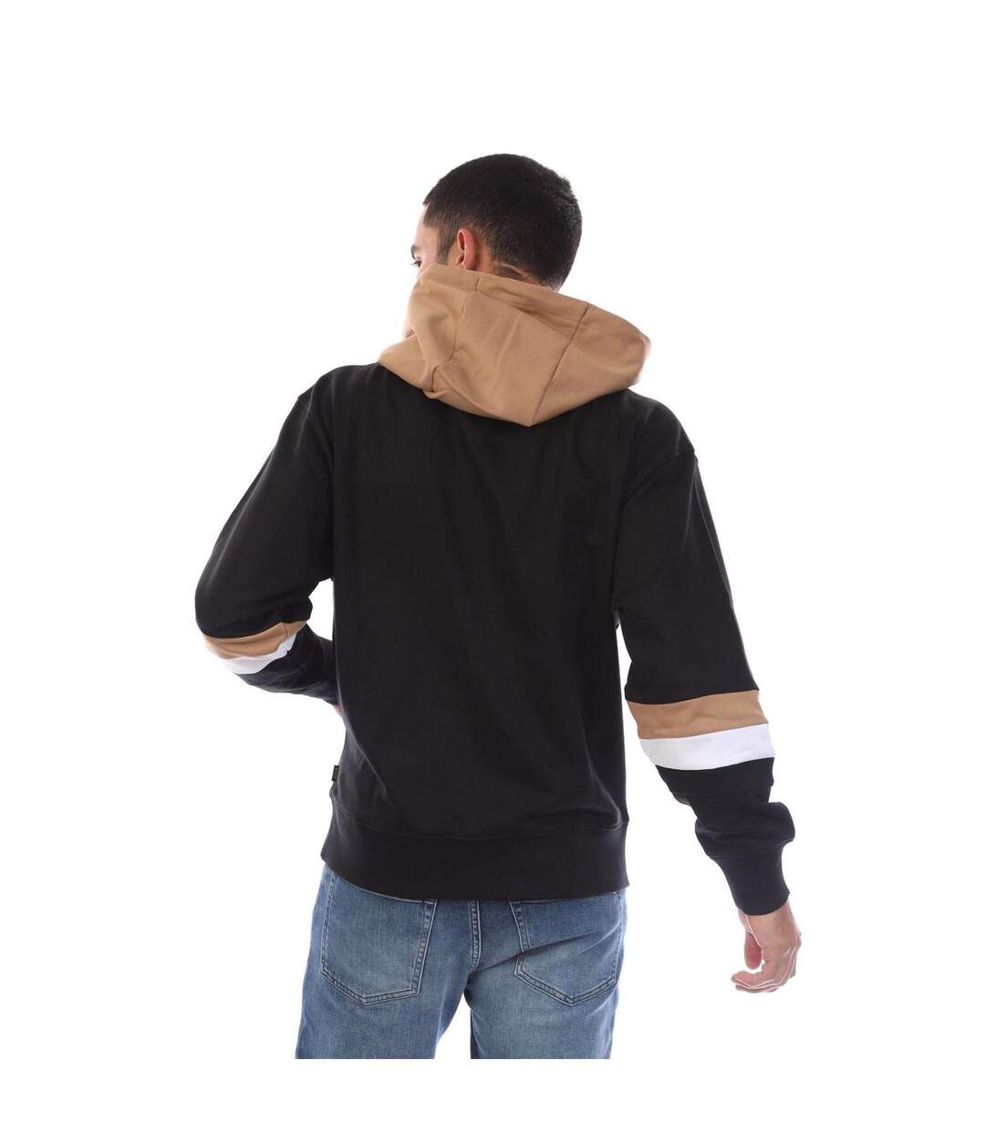 Mens Sullivan 20 Oversized Drawstring Hoodie Black Boss-3