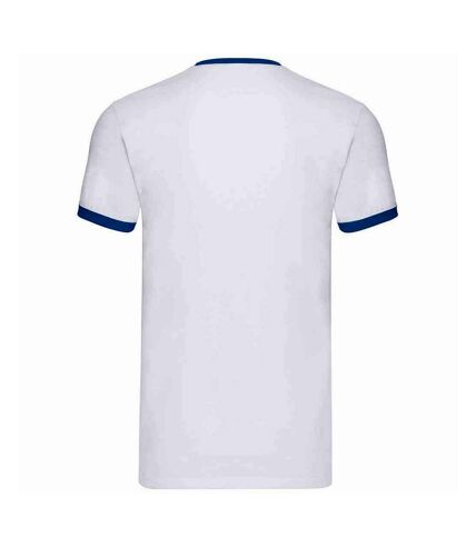 Mens ringer contrast t-shirt white/royal blue Fruit of the Loom