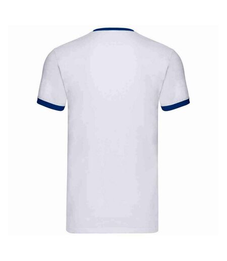 Mens ringer contrast t-shirt white/royal blue Fruit of the Loom