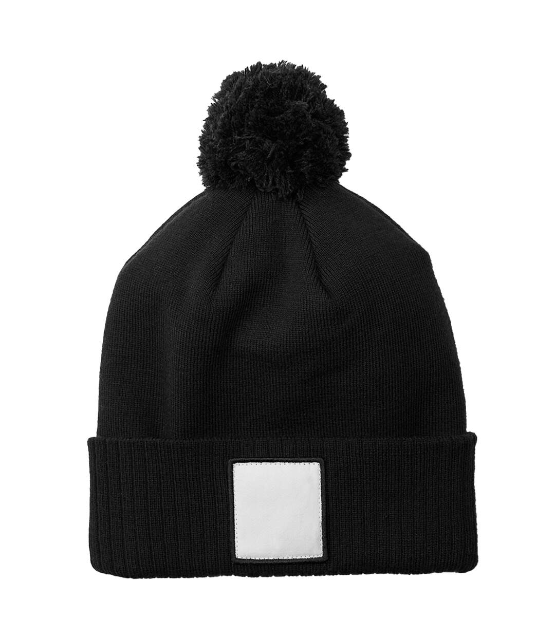 Bonnet Motif/style Pompon Noir Blanc Beechfield-3