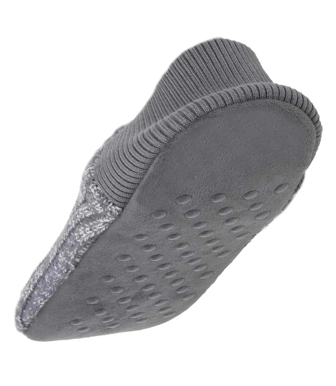 Isotoner Chaussettes d'intérieur homme maille côtelée, picots antidérapants-5