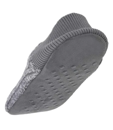 Isotoner Chaussettes d'intérieur homme maille côtelée, picots antidérapants