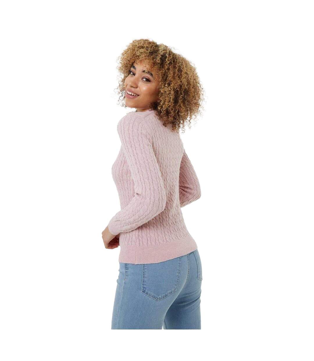 Pull Manches Longues Motif/style Maille Torsadée Tinsbury Femme Rose Jack Wills-2