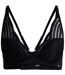 Womens/ladies Wave Pattern Lace Underwired Bra Black Boss-2