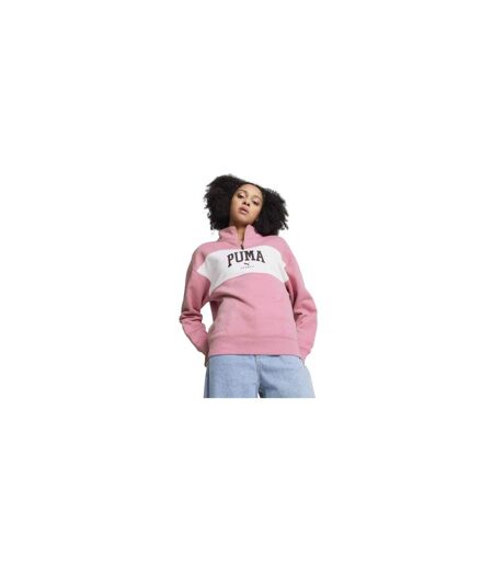 Womens/ladies Colour Block Zip Neck Sweatshirt Mauved Out Puma