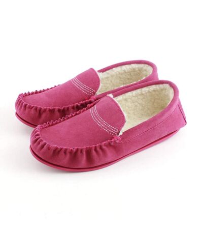 Eastern Counties Leather Womens/Ladies Bethany Berber Suede Moccasins (Pink) - UTEL369