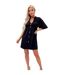 Robe À Smocks Motif/style Ruché Femme Noir AX Paris-1