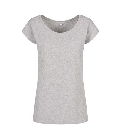 Build Your Brand Womens/Ladies Wide Neck T-Shirt (Heather Grey) - UTRW8369