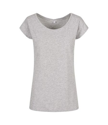 Build Your Brand Womens/Ladies Wide Neck T-Shirt (Heather Grey) - UTRW8369