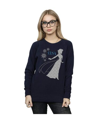 Disney Pantalon de survêtement Frozen Elsa Christmas Silhouette Femmes/Dames (Bleu marine) - UTBI6138