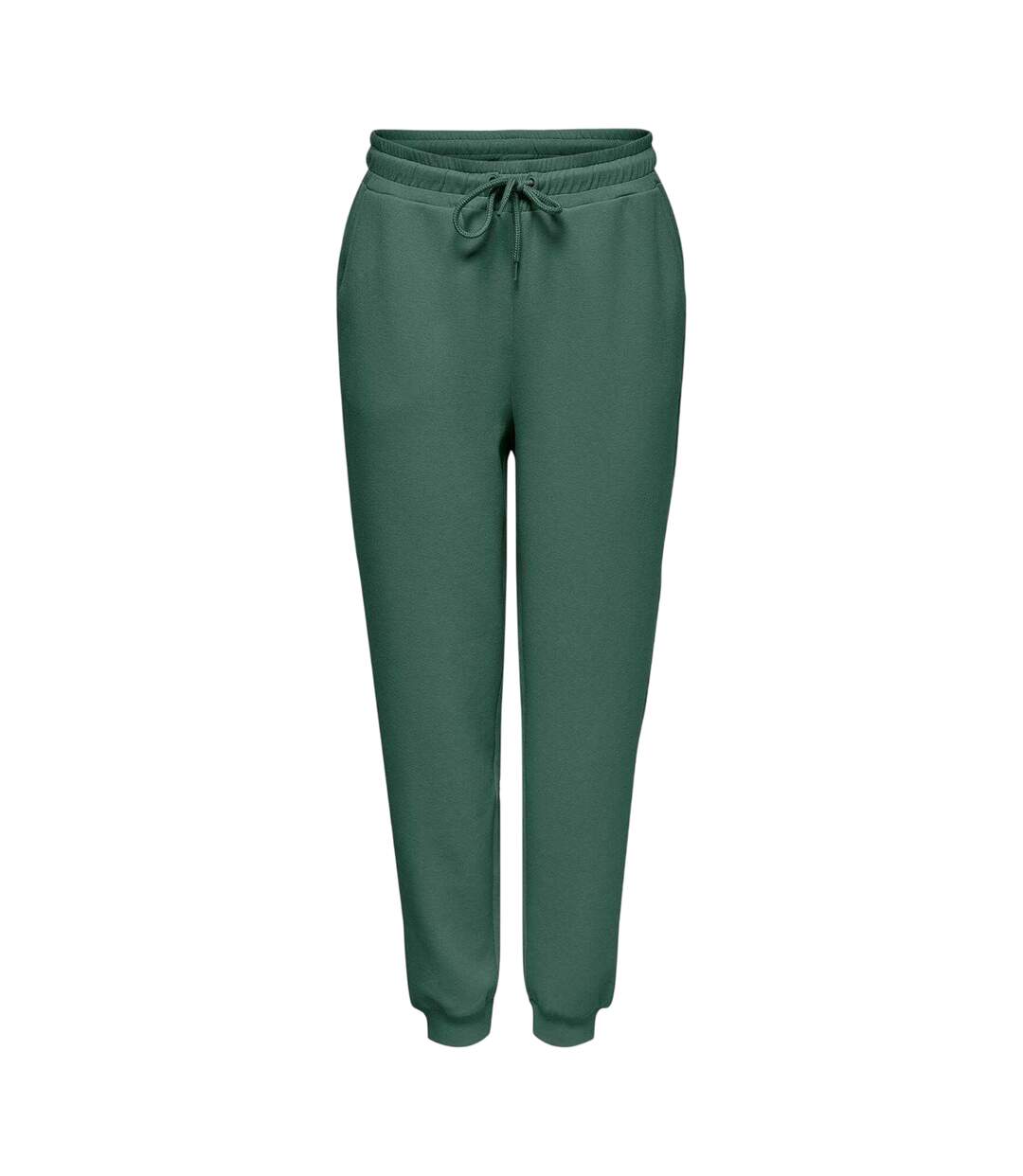 Womens/ladies Cuffed High Waist Sweatpants Duck Green Melange Only Play-1